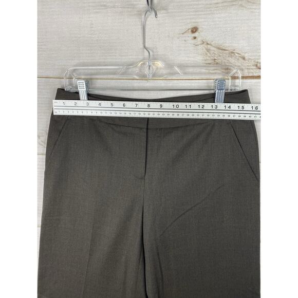 Lafayette 148 Dress Pants Womens 4 Brown Virgin Wool Trousers Unlined Minimalist - Picture 3 of 13